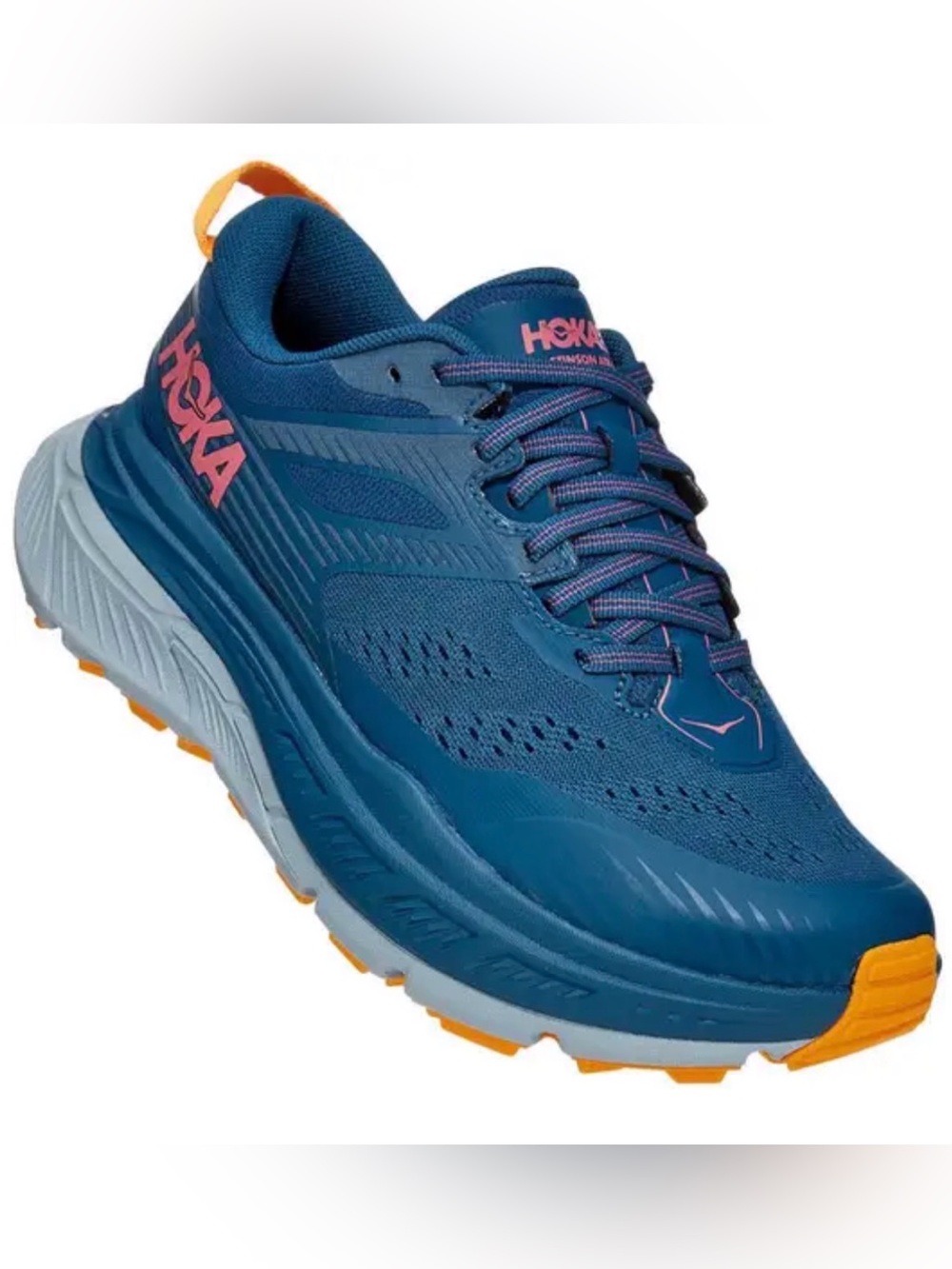 Hoka Stinson ATR 6 Trailrunning Shoes Women's 8.5 Moroccan Blue/Saffron/Pink